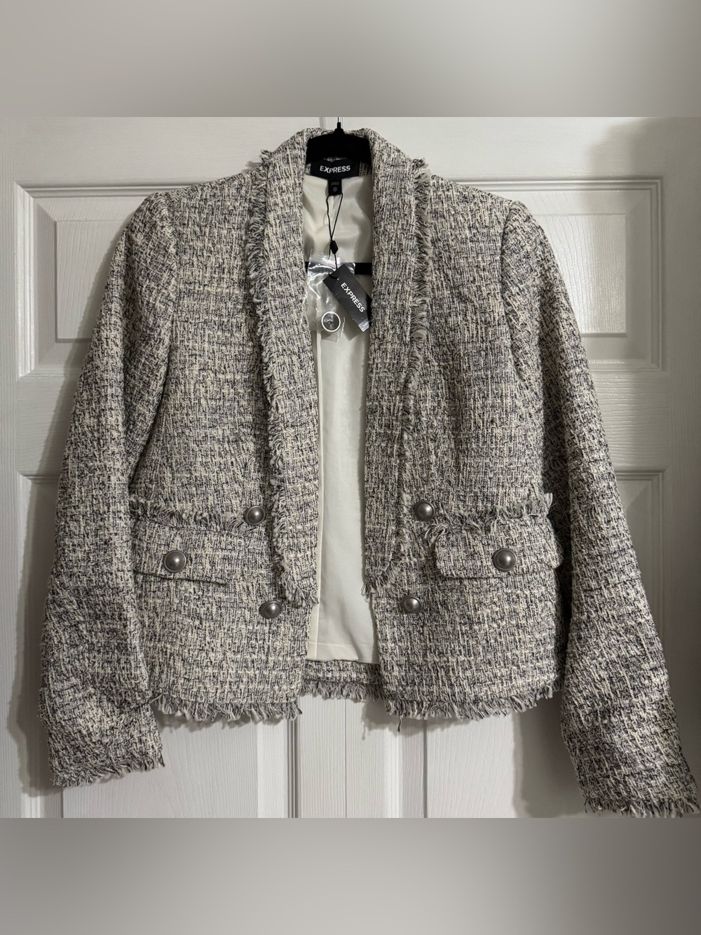 New with tags Express Tweed Blazer Jacket in Black and White